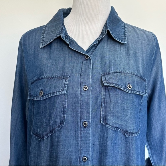 Molly & Isadora Myla Button-Down Chambray Shirt. - Picture 11 of 13